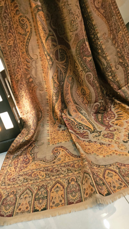 Moonlight reversible gandhara kaani: Pashmina