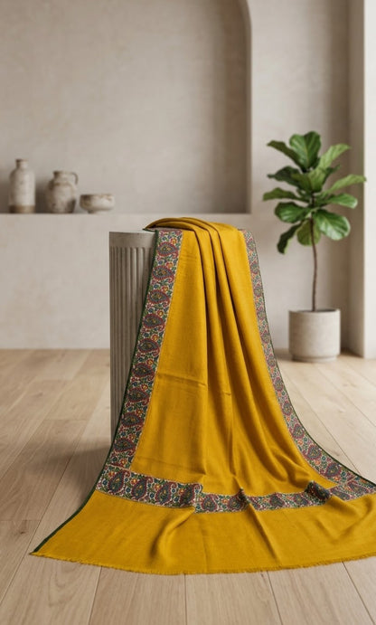 Kalamkar border minishawl: pashmina