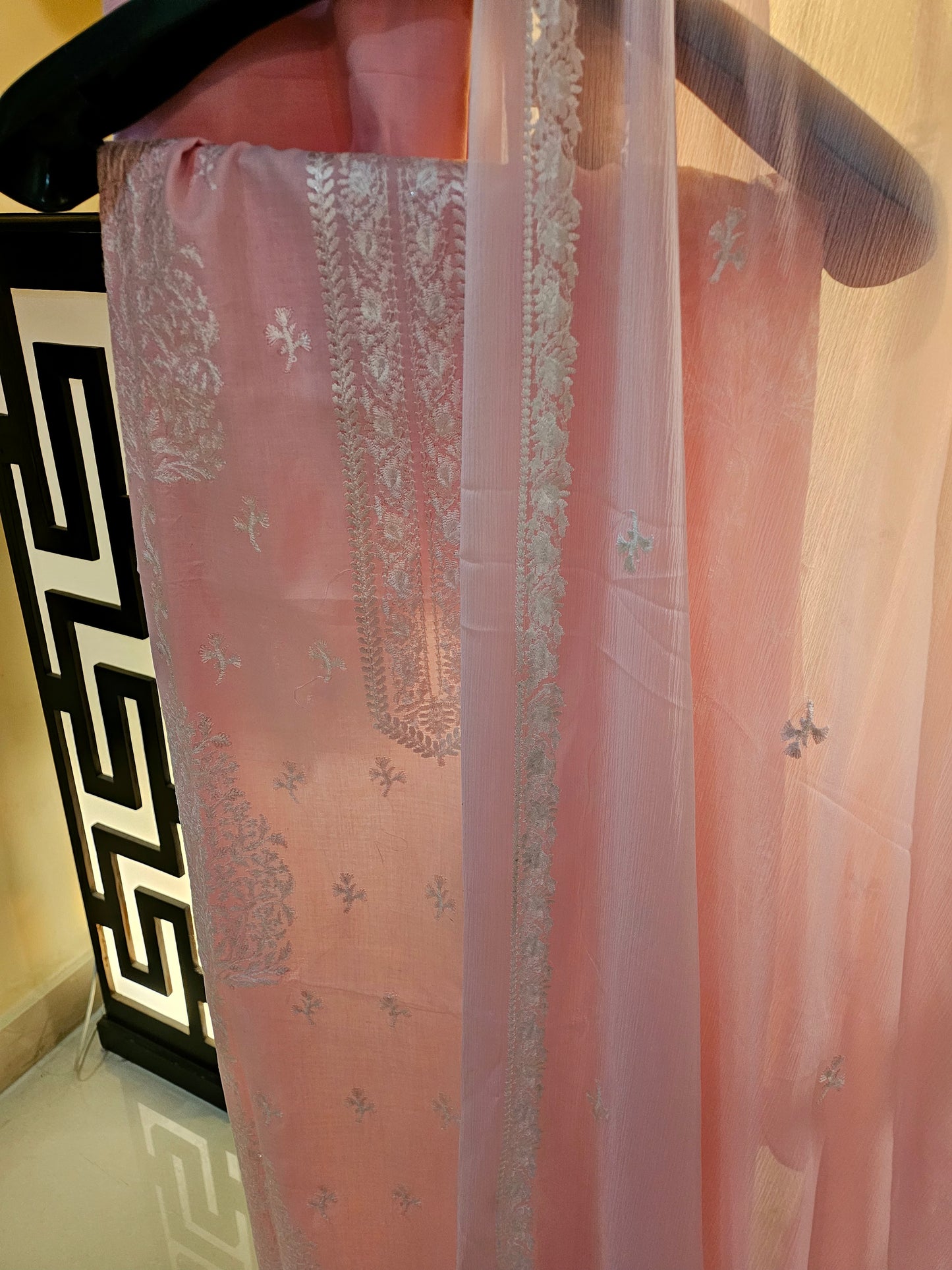 Lawn embroidered three piece suit
