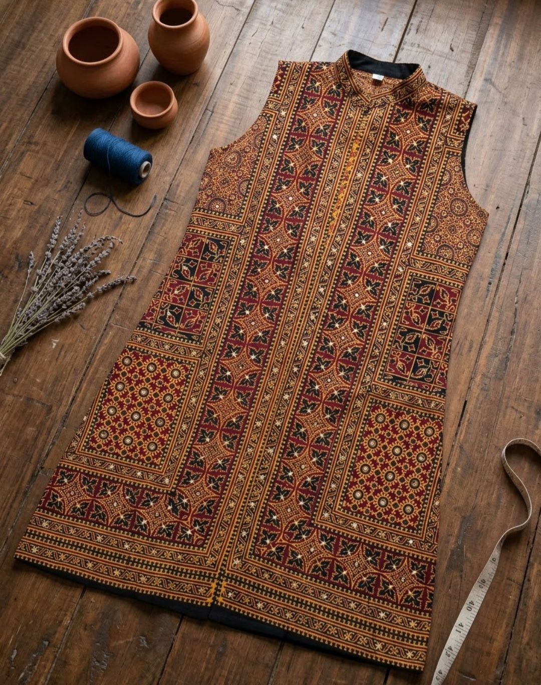 Ajrak jacket: cotton