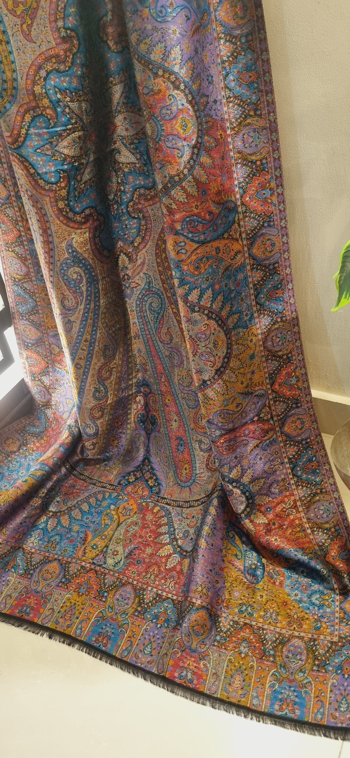 Reversible gandhara moonlight kaani shawl