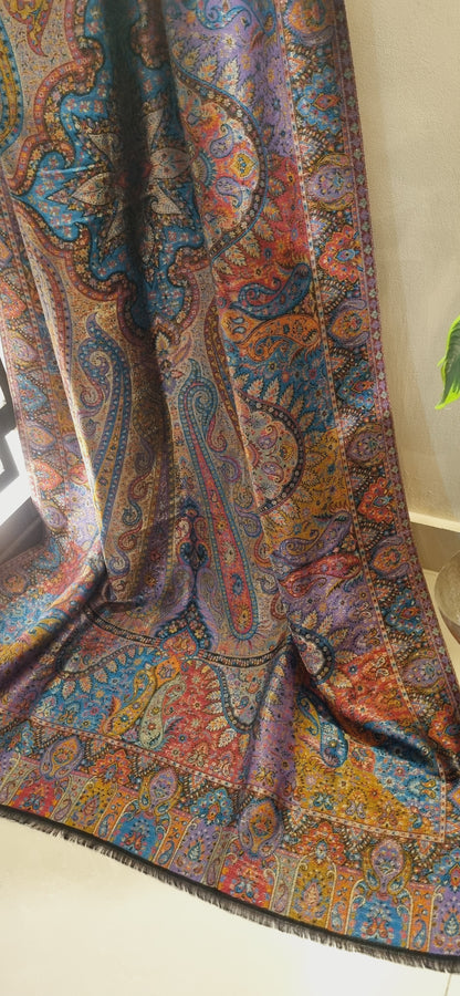 Reversible gandhara moonlight kaani shawl