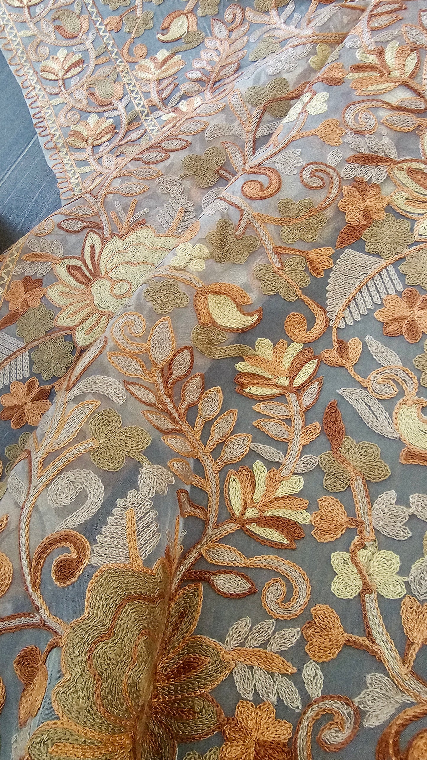 Net embroidered dupata