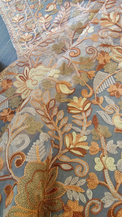 Net embroidered dupata