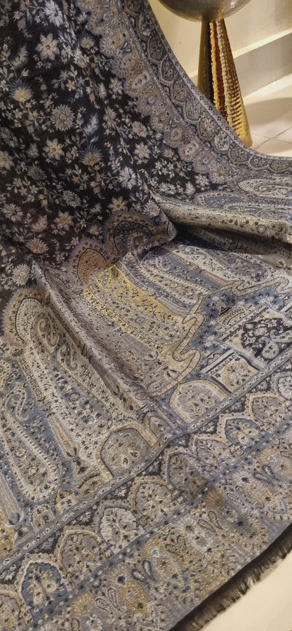 Reversible Moonlight gandhara kaani shawl
