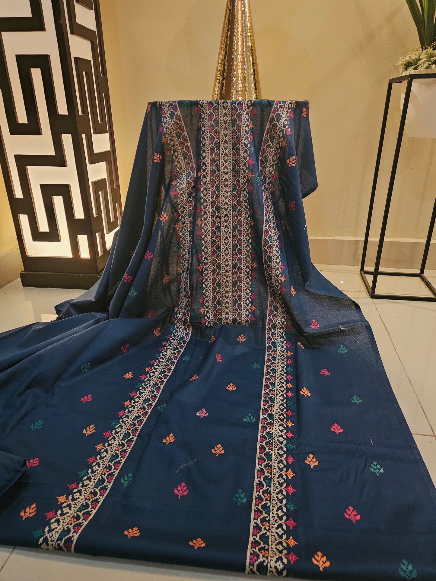 Lawn embroidered two piece
