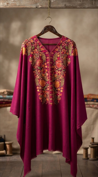 Embroidered cape shawl: Pashmina