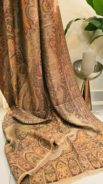 Moonlight reversible gandhara kaani: Pashmina