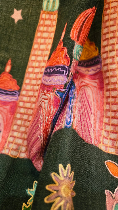 Reelkar embroidered:Pashmina