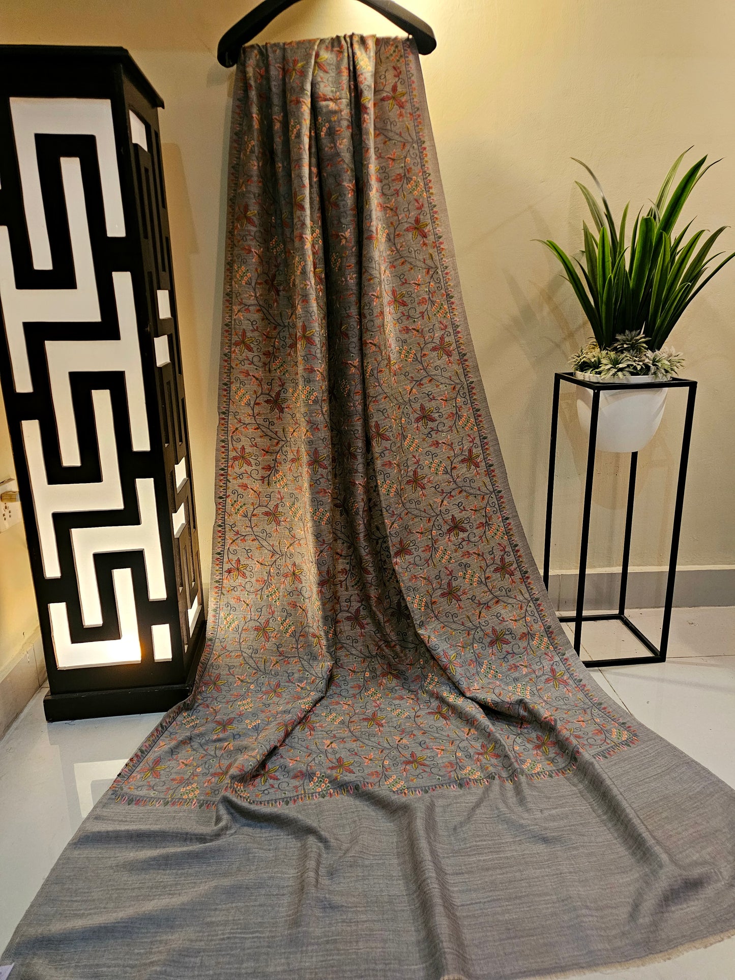 Papermachi embroidered reversible toosh shawl