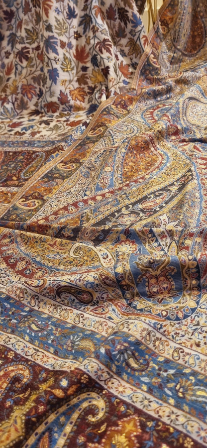 Three piece silk kaani suit