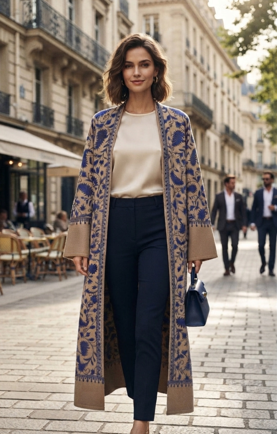 Embroidered long coat: Pashmina