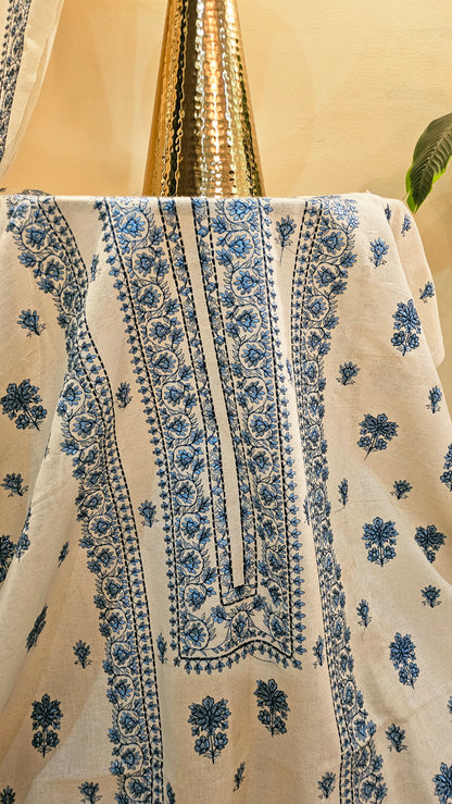 Embroidered three piece: Karandi khaddar