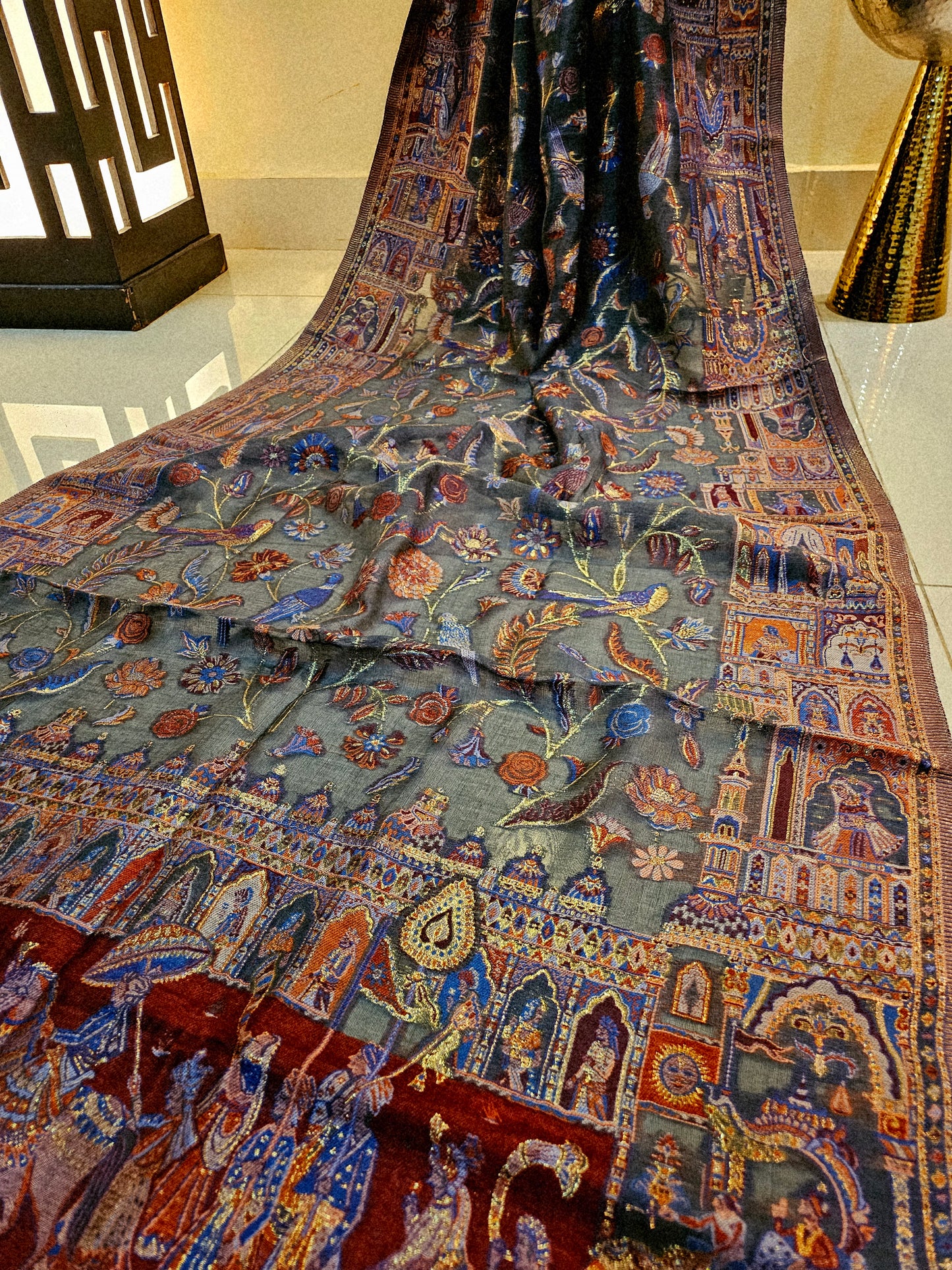 Silk kaani minishawl