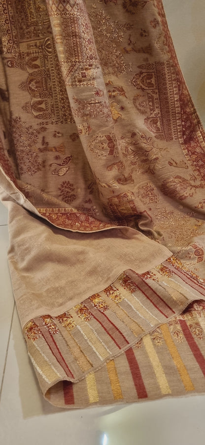 Tajmehal kaani with zaree weave