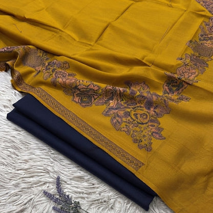 Kaani three piece: woollen pashmina