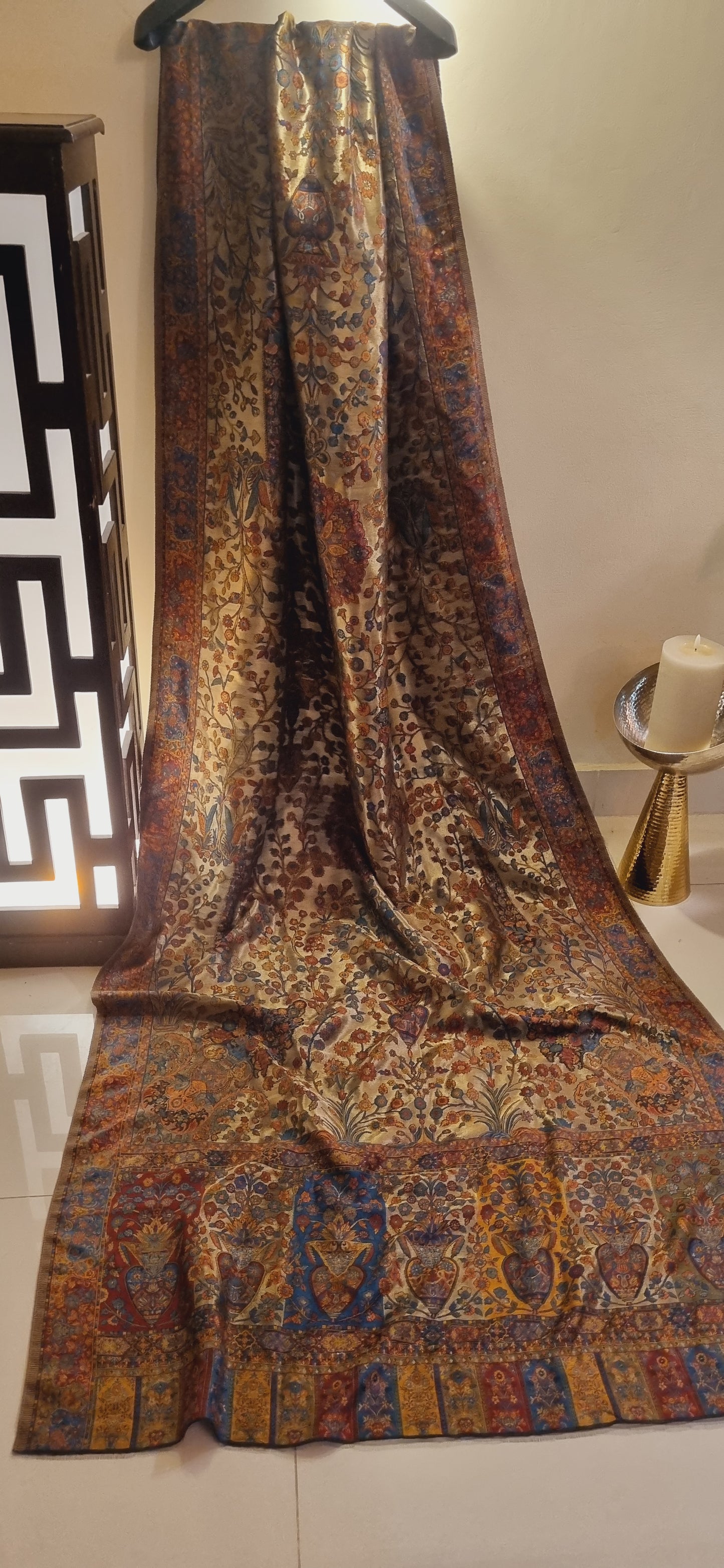 Moonlight silky pashmina kaani shawl