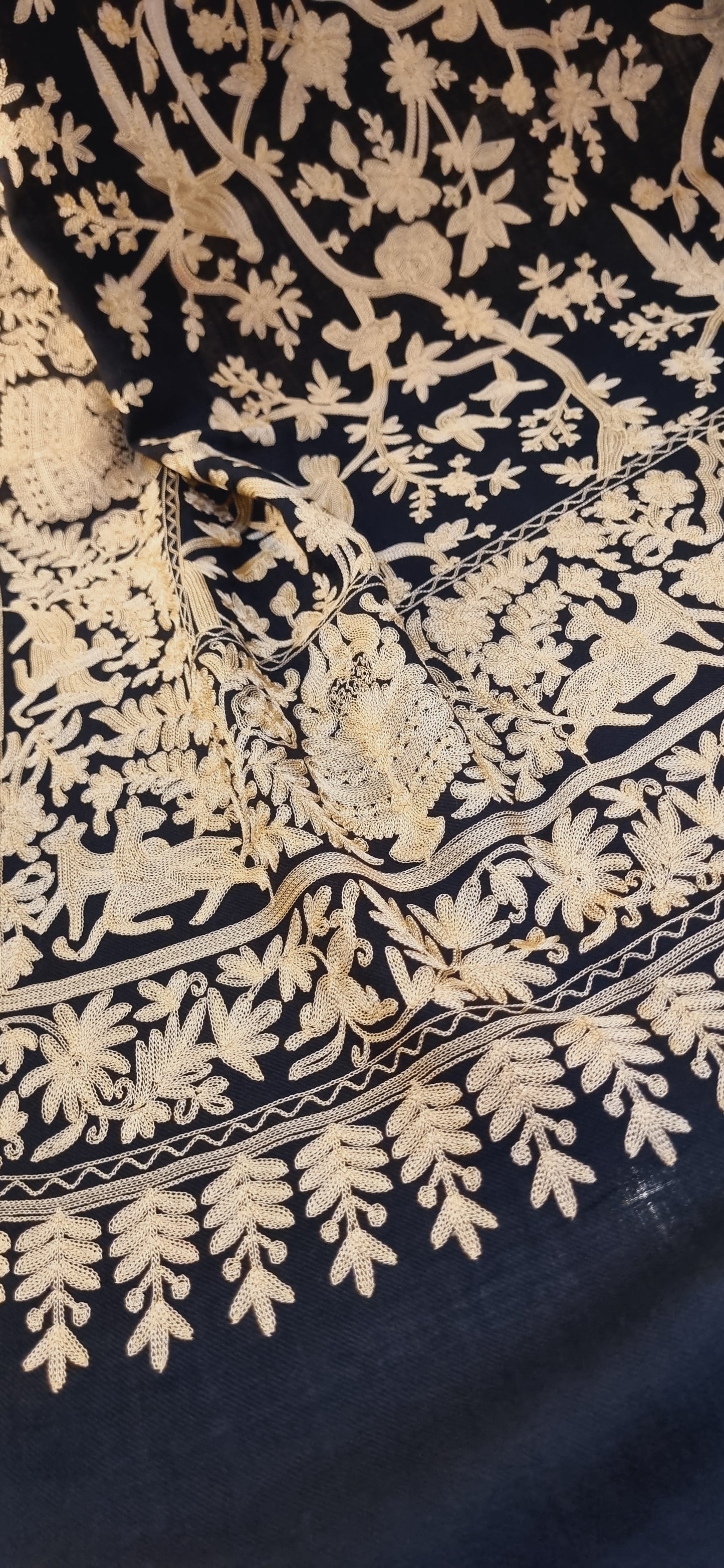 Birdie embroidered pashmina shawl