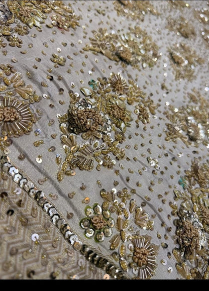 Silk zardozi shawl