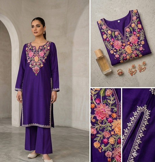 Embroidered kurta: Pashmina