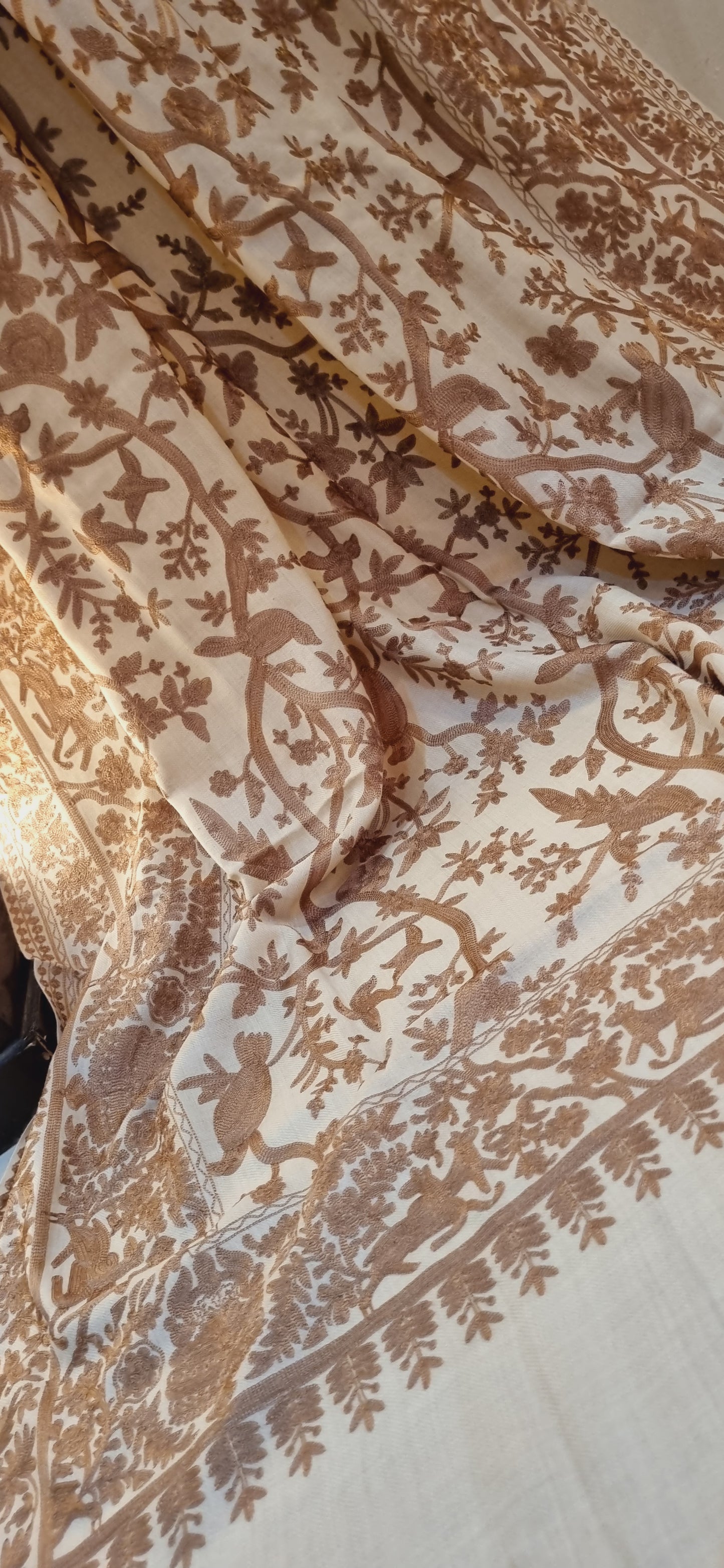 Birdie embroidered pashmina shawl