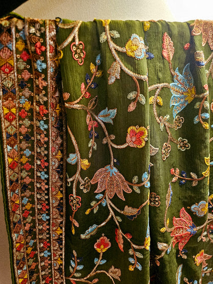 Georgete embroidered dupata