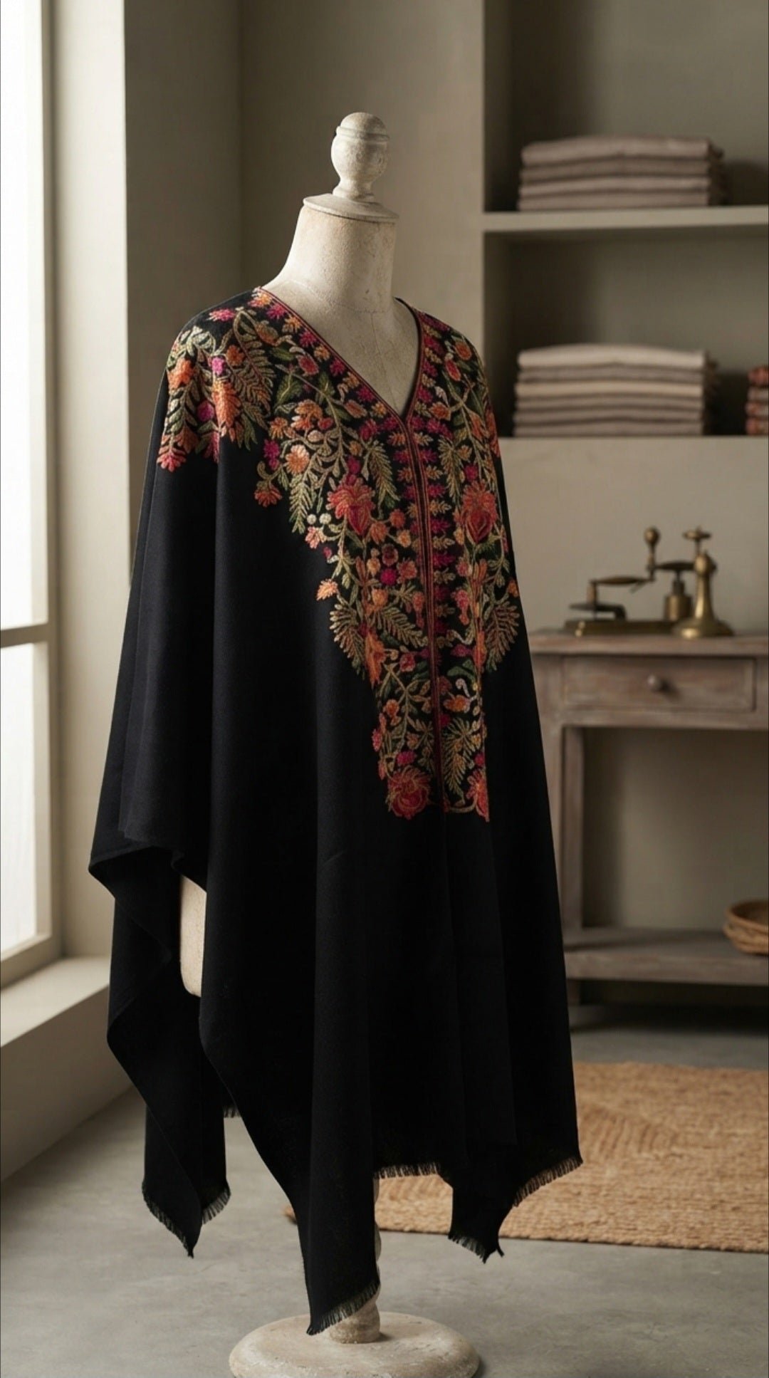 Embroidered cape: Pashmina