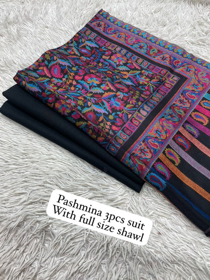 Kaani three piece: Pashmina