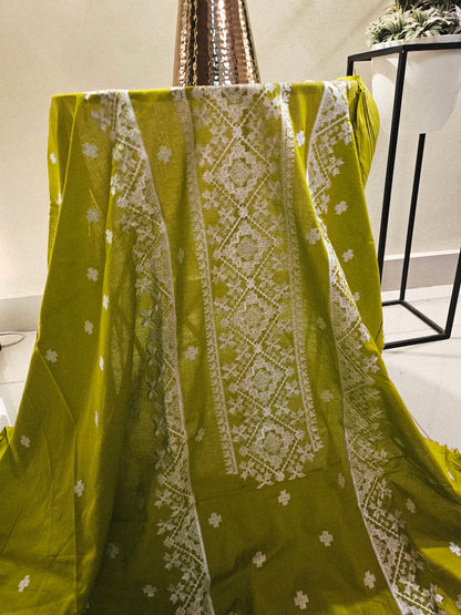 Lawn embroidered two piece