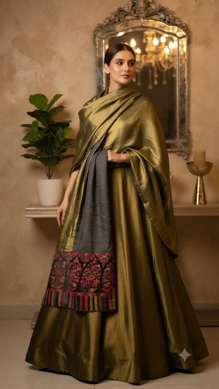 Reversible kaani: Pashmina