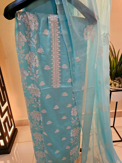 Lawn embroidered three piece