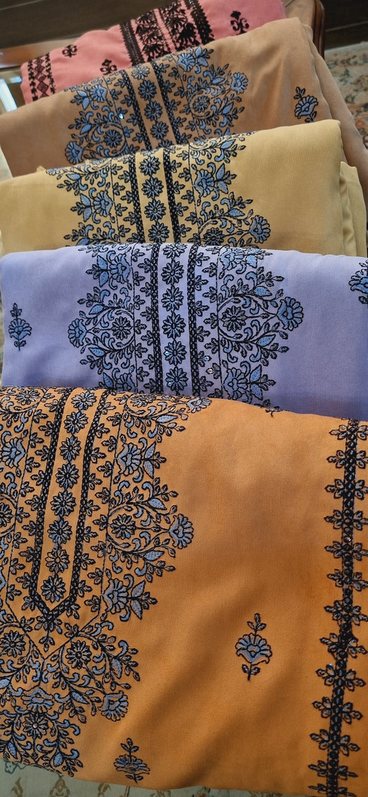 Corduroy embroidered Two piece