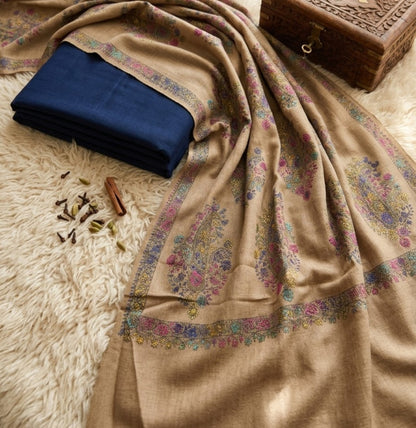 Embroidered three piece: Pashmina