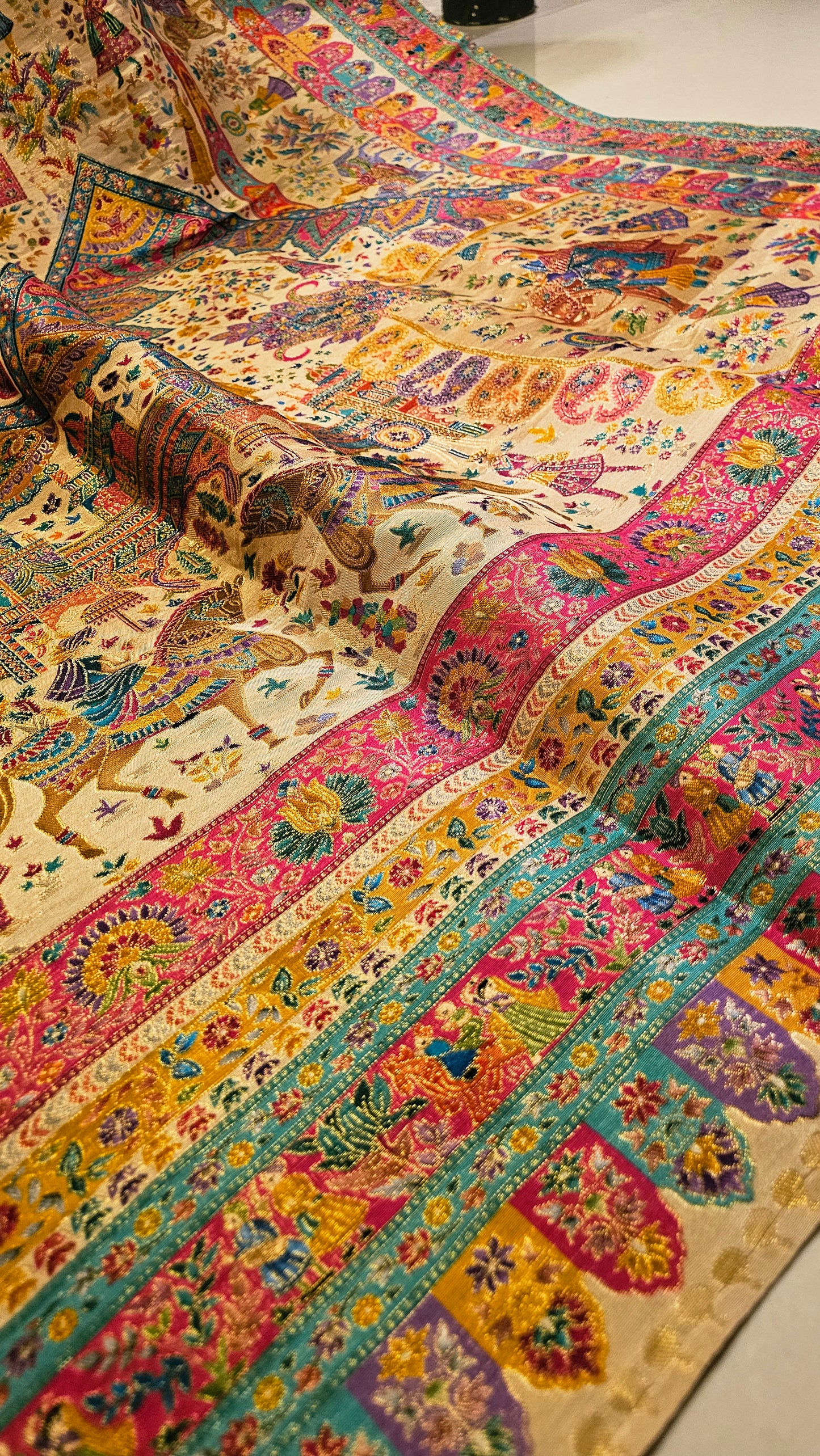 Meenakari darbari shawl: silk