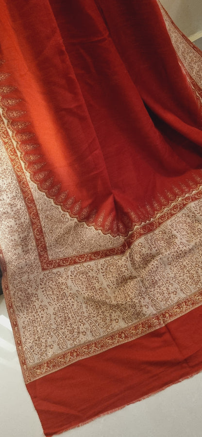 Pashmina with moonlight kaani border