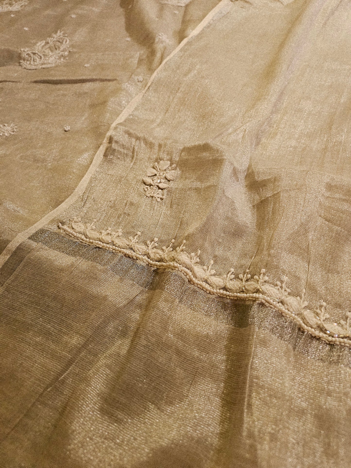 Chanderi silk Chikankari suit