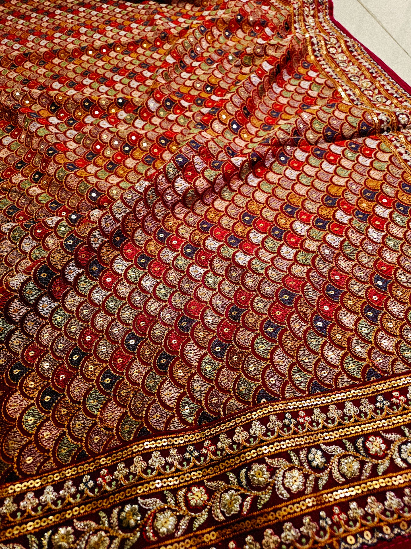 Embroidered georgete dupata