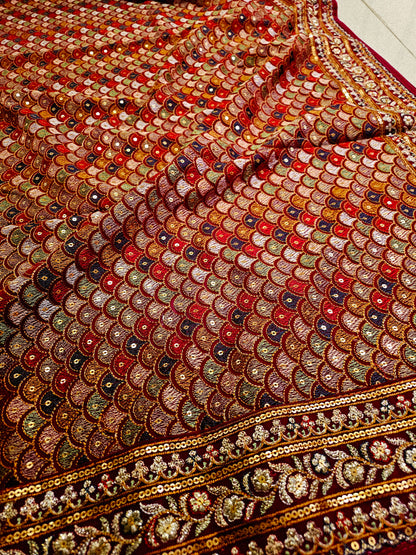Embroidered georgete dupata