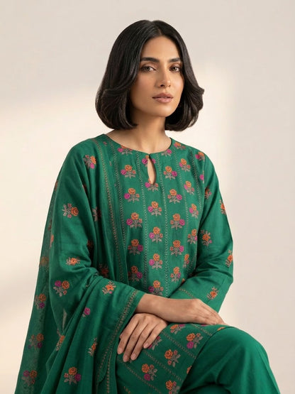 Embroidered suit: karandi khadar
