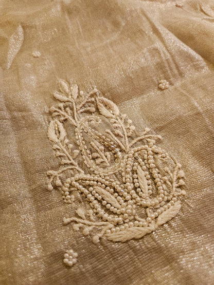 Chanderi silk Chikankari suit