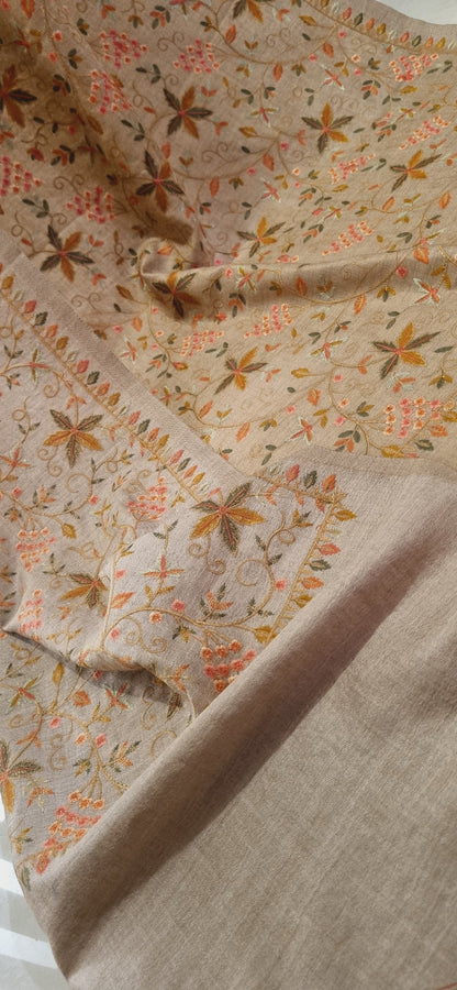 Reversible papermachi embroidered toosh shawl