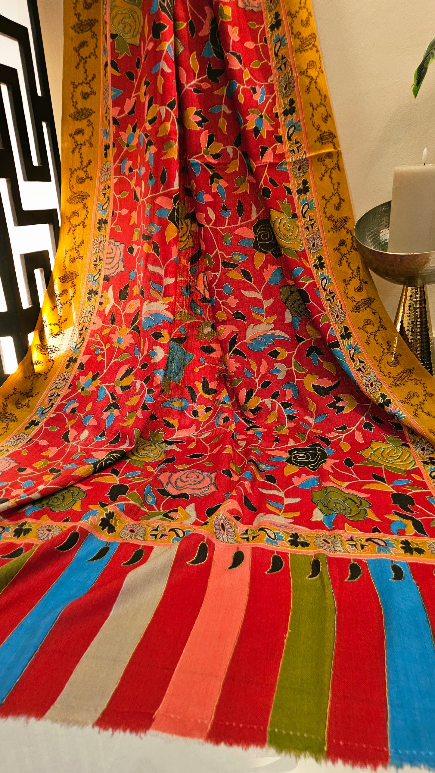 Kalamkar embroidered: Pashmina