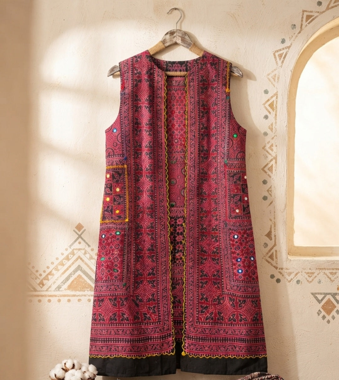 Ajrak jackets: cotton