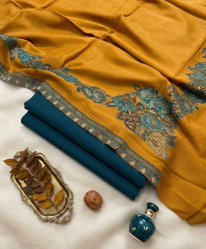 Kaani three piece: woollen pashmina