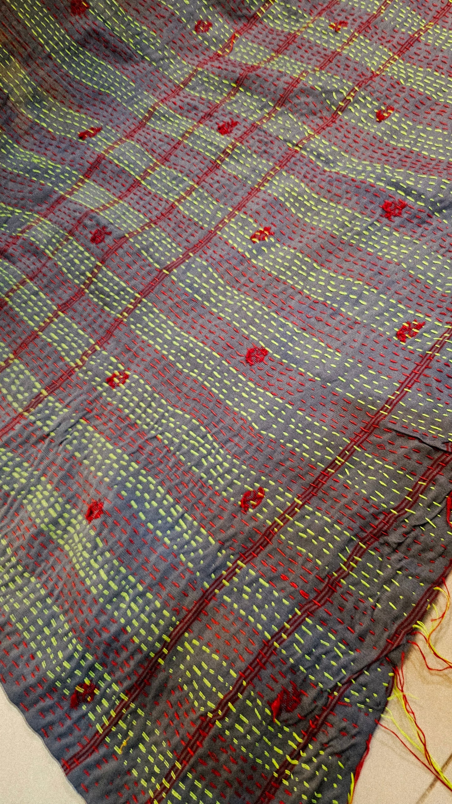 Hand embroidered rilli dupata