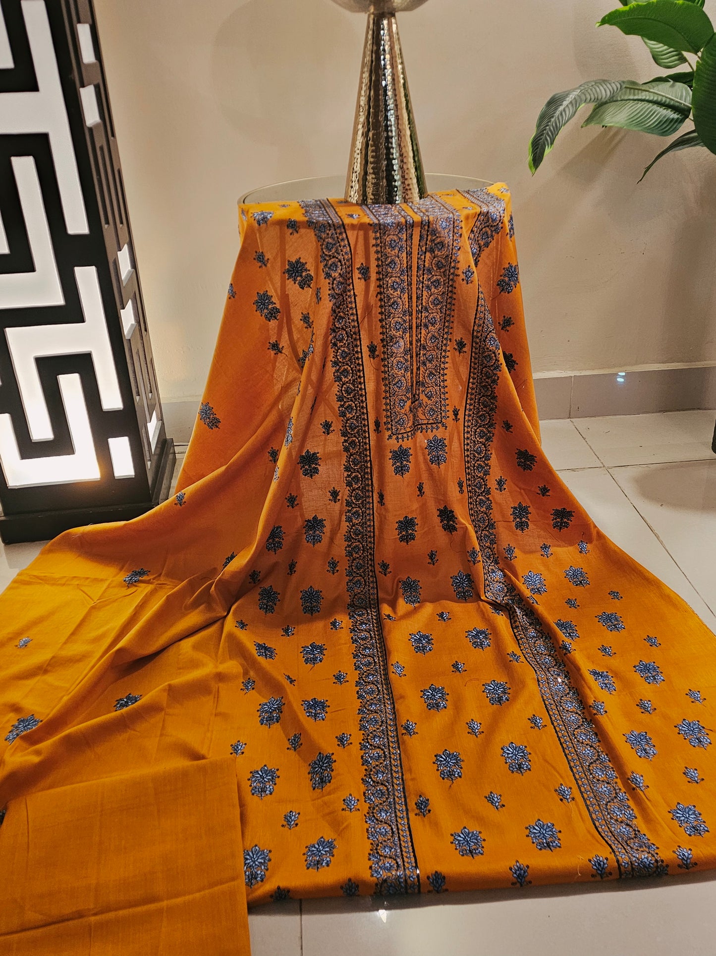 Lawn embroidered two piece