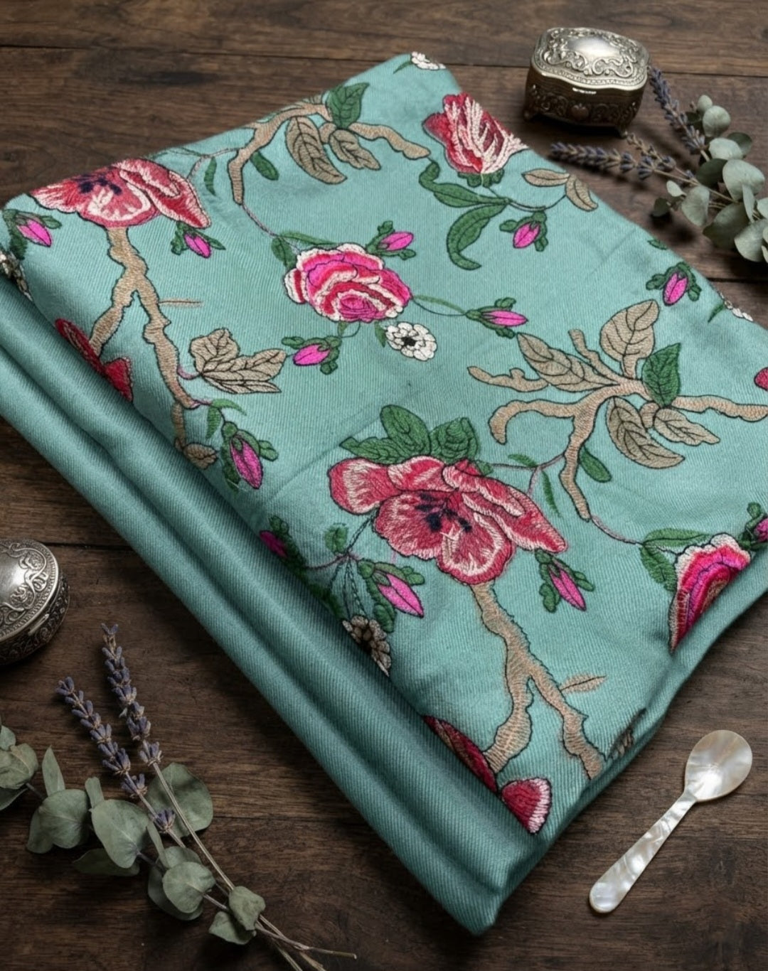Embroidered 3 Piece: Pashmina