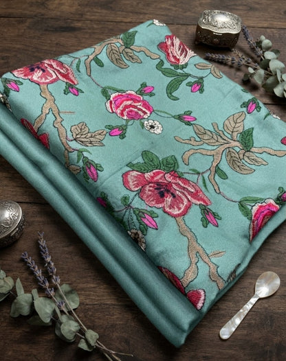 Embroidered 3 Piece: Pashmina