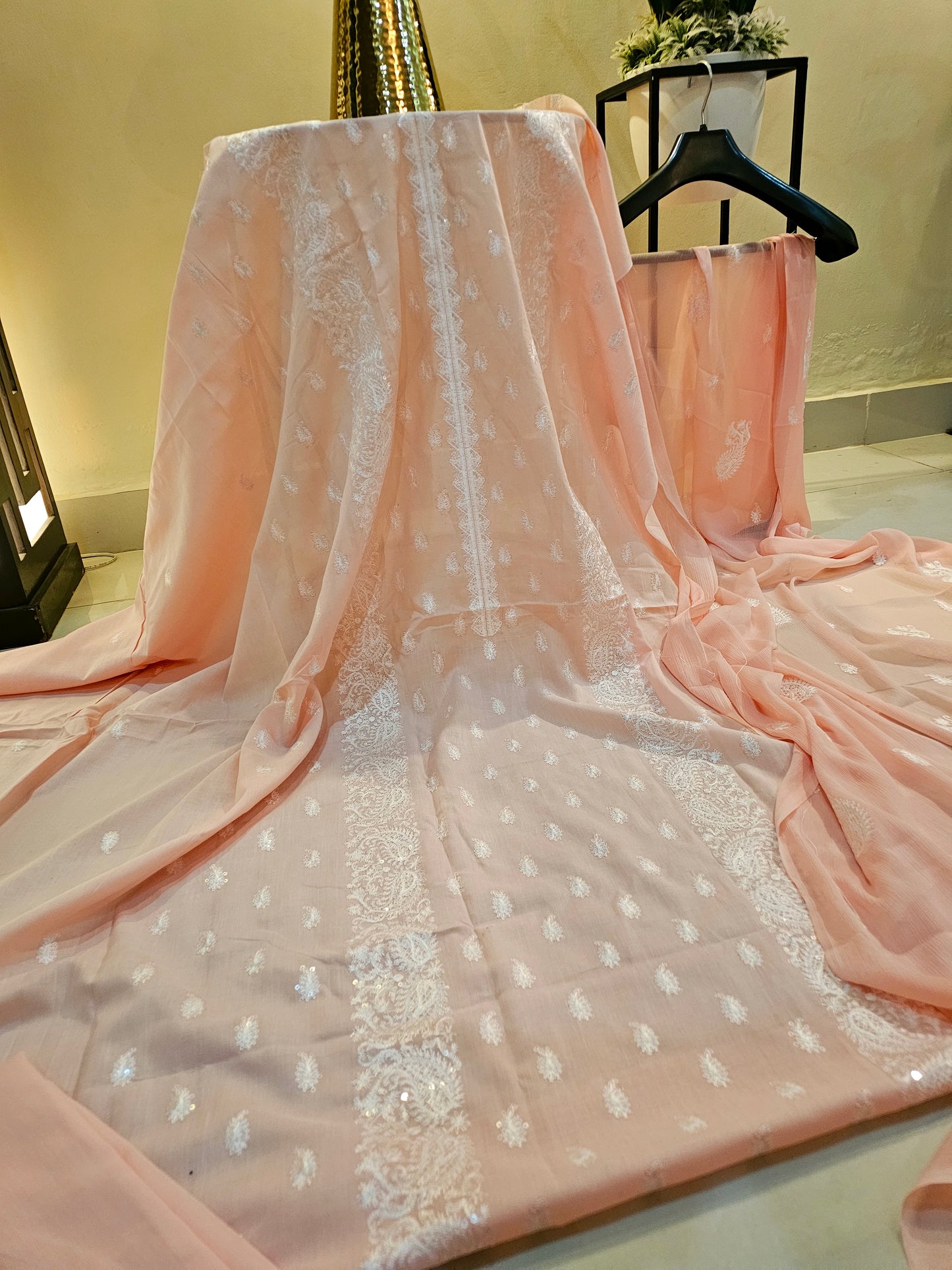 Lawn embroidered three piece