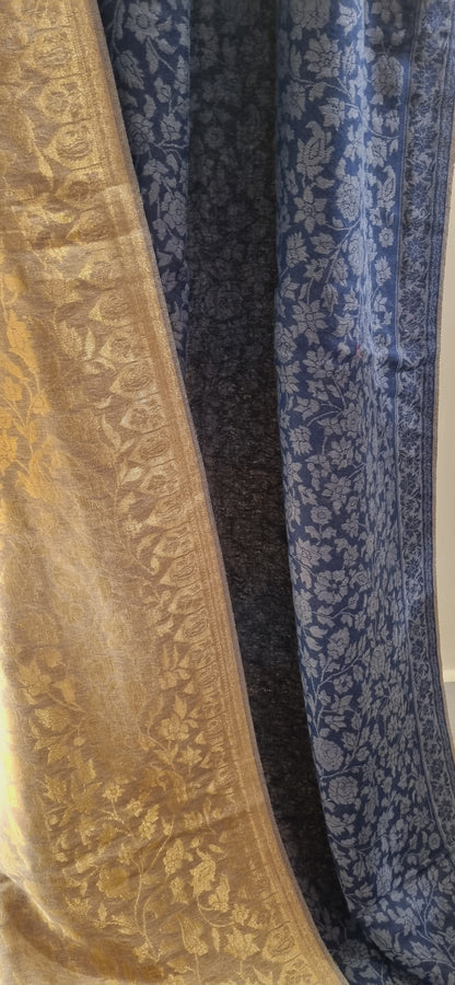 Reversible pashmina kaani shawls